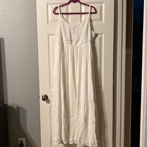 Torrid white gauze maxi dress with lace detail 3x